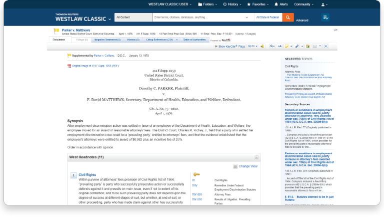Westlaw Edge screenshot